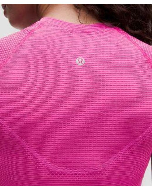 lululemon athletica Pink Swiftly Tech Cropped Short-Sleeve Shirt 2