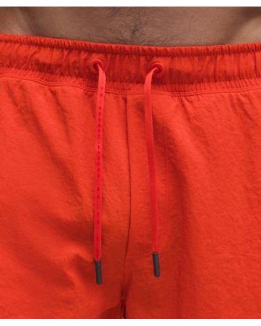 lululemon athletica Red Crinkle Nylon Swim Short 7" for men
