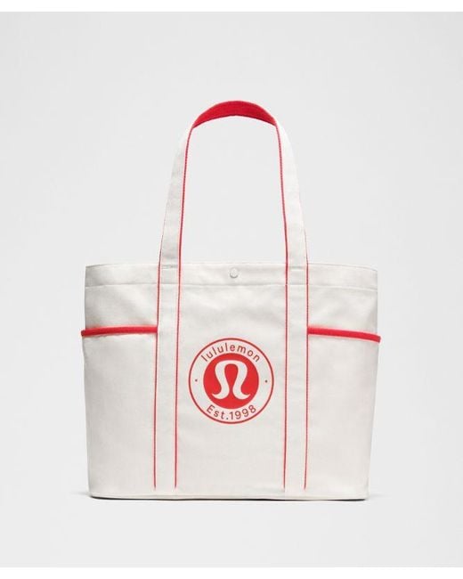 lululemon athletica White Daily Multi-Pocket Canvas Tote Bag 20L