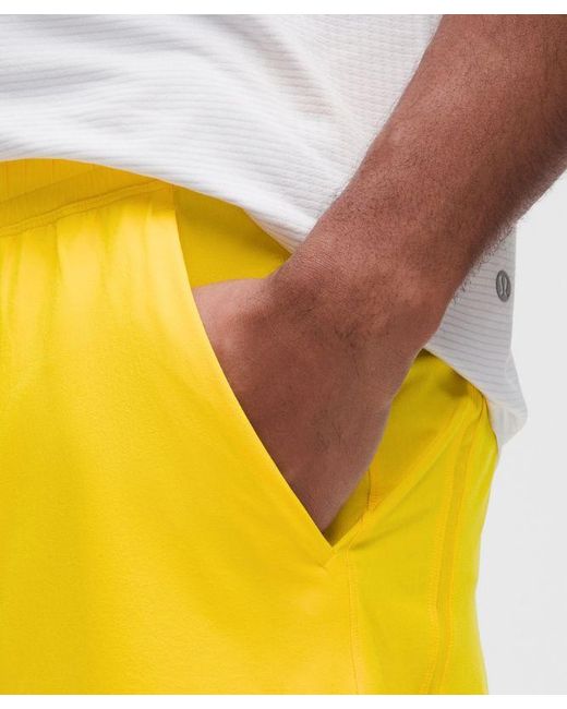 lululemon athletica Yellow – Pace Breaker Linerless Shorts – 5" – – Size 6 for men