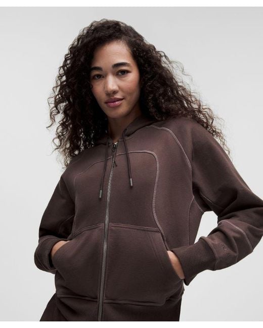 lululemon athletica Brown – Faded French Terry Full-Zip Hoodie Slnsh Collection – – Size Large