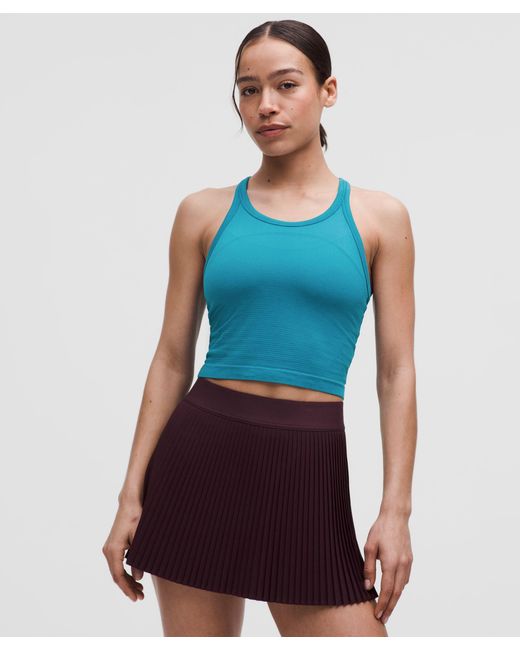 lululemon athletica Blue Swiftly Tech Cropped Racerback Tank Top 2