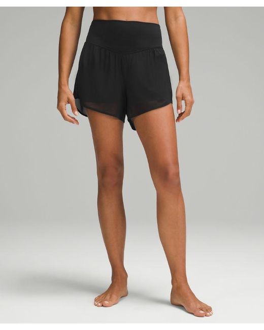 lululemon athletica Black – Nulu And Mesh High-Rise Studio Shorts – 3.5" – – Size 10