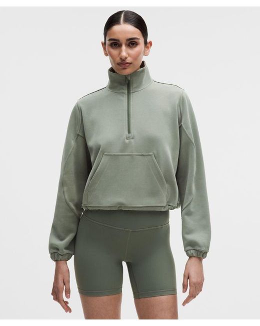 lululemon athletica Green – Brushed Softstreme Half Zip Sweatshirt – /Pastel – Size 14