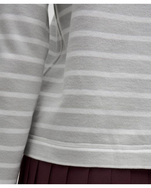 lululemon athletica Gray Cotton French Terry Crewneck Pullover