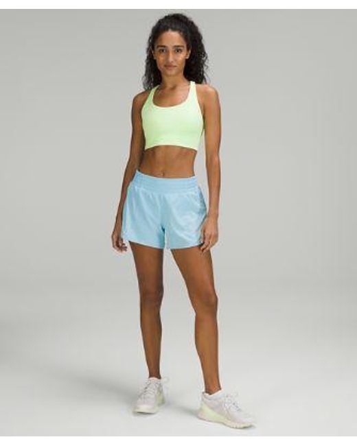 lululemon athletica Blue – Hotty Hot High-Rise Lined Shorts – 4" – /Neon –