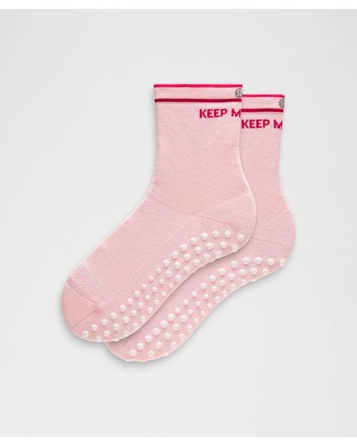 lululemon athletica Pink Find Your Balance Grip Quarter Socks