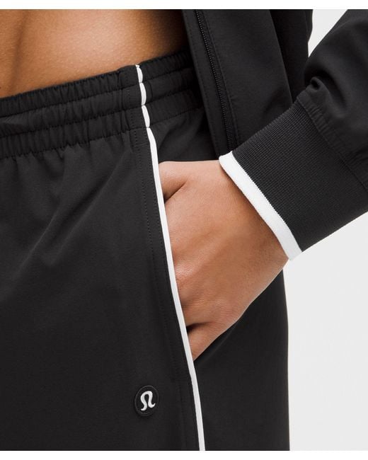 lululemon athletica Black Court Rival Mid-Rise Wide-Leg Track Pant