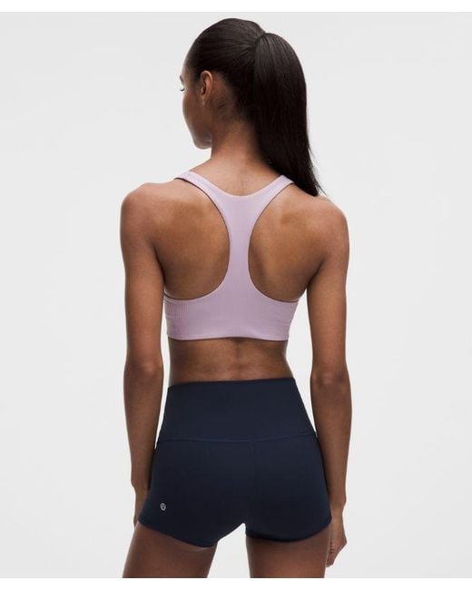 lululemon athletica Blue – All-Time Hero Ribbed Sports Bra Medium Support, B/C Cup – – Size Large