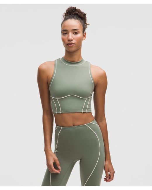 lululemon athletica Green – Ultralu Contour-Seam Cropped Tank Top – /Pastel – Size Large