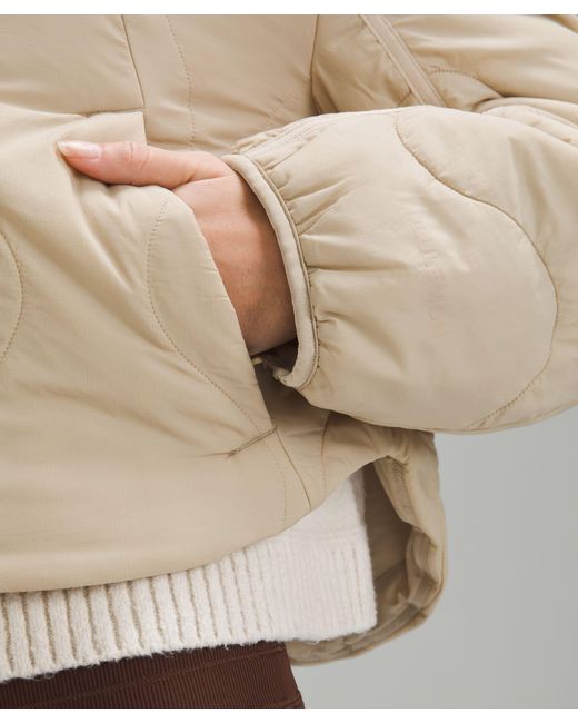 lululemon athletica Quilted Light Insulation Cropped Jacket in Natural