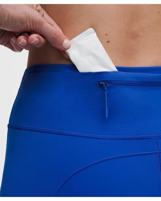 lululemon athletica Blue – Fast And Free 6-Pocket High-Rise Tight Leggings Design – 25" – – Size 14