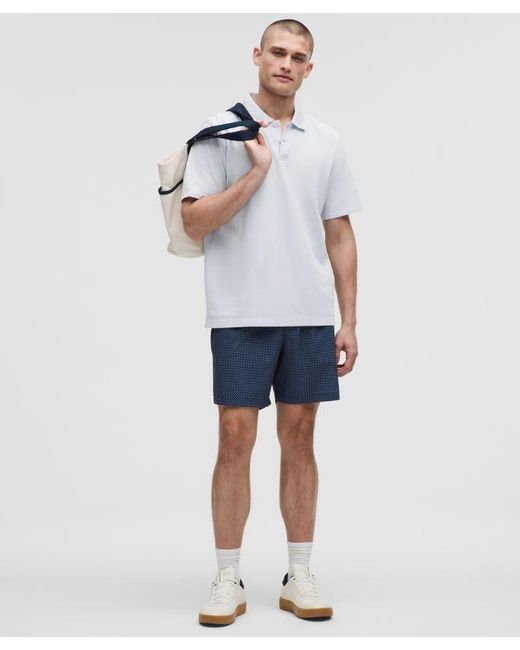 lululemon athletica White Cotton Pique Short-Sleeve Polo Shirt for men