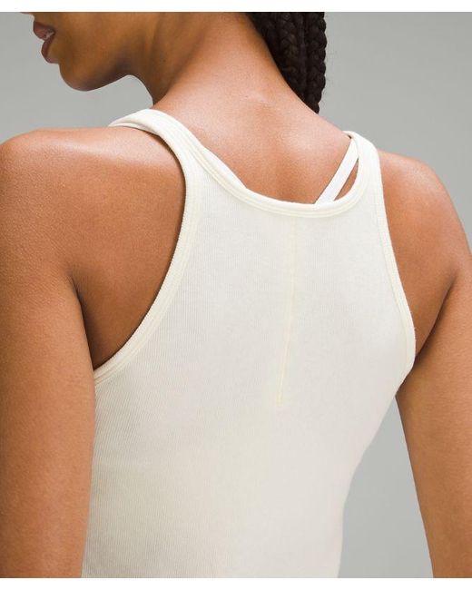 lululemon athletica White Hold Tight Thin Strap Racerback Tank Top - Color Yellow/pastel - Size 10
