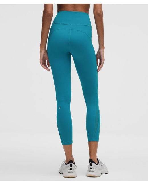lululemon athletica Blue Wunder Train Mesh Panel High-Rise Tight 25"