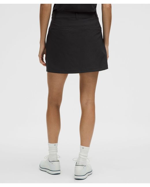 lululemon athletica Black Stretch Twill Front Pleat Golf Skirt