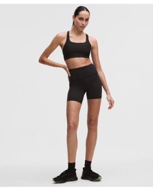 lululemon athletica Black – All-Time Hero Ribbed Sports Bra Medium Support, B/C Cup – – Size Large