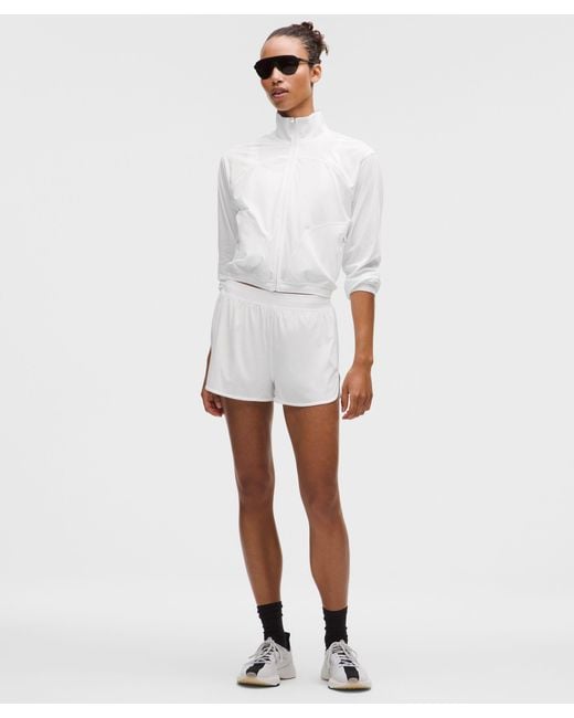 lululemon athletica White Sleek Full-Zip Running Jacket