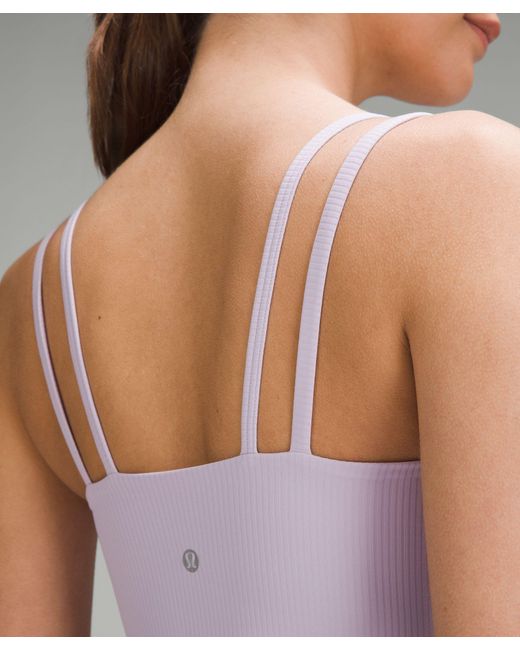 lululemon athletica Purple Like A Cloud Strappy Longline Ribbed Bra Light Support, B/c Cup