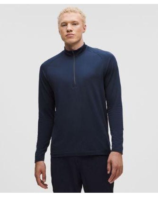 lululemon athletica Blue – Metal Vent Tech Half Zip Long-Sleeve Top – – Size Large for men