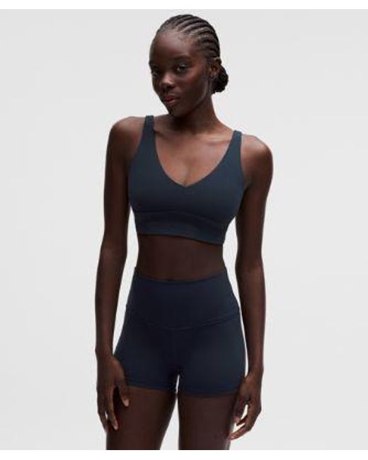 lululemon athletica Blue Focuser V-Neck Bra