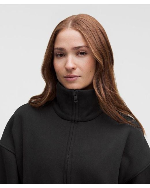 lululemon athletica Black – Steady State Superloft Oversized Funnel-Neck Half Zip Sweatshirt – – Size Large