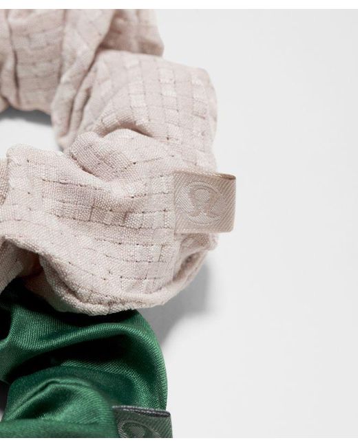 lululemon athletica Green – Uplifting Hair Scrunchies 3 Pack Seersucker –