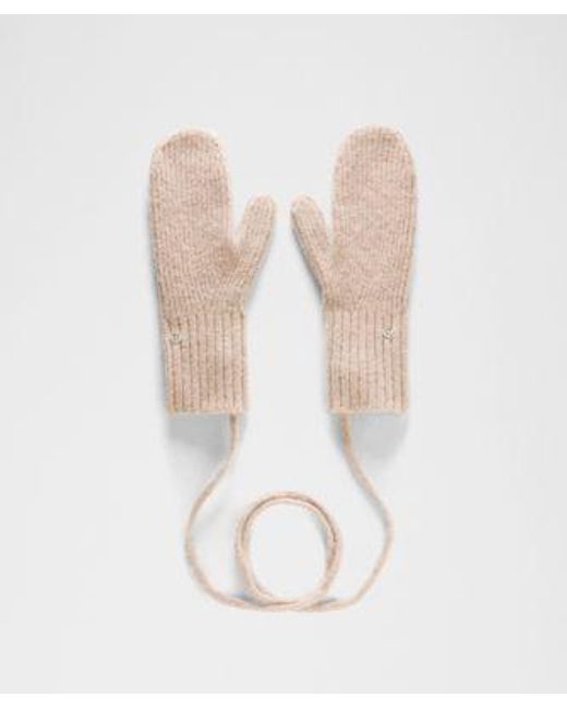 lululemon athletica White Alpaca Wool-Blend Mittens With String