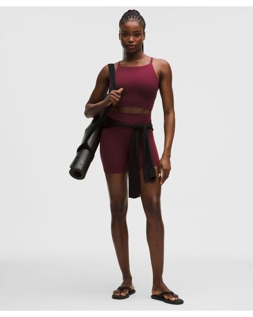 lululemon athletica Red – Focuser High-Neck Sports Bra Light Support, C/D Cup – Color Burgundy/ –