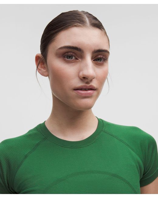 lululemon athletica Green Swiftly Tech Cropped Short-Sleeve Shirt 2