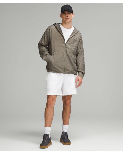 lululemon athletica Gray Textured Full-zip Hooded Jacket