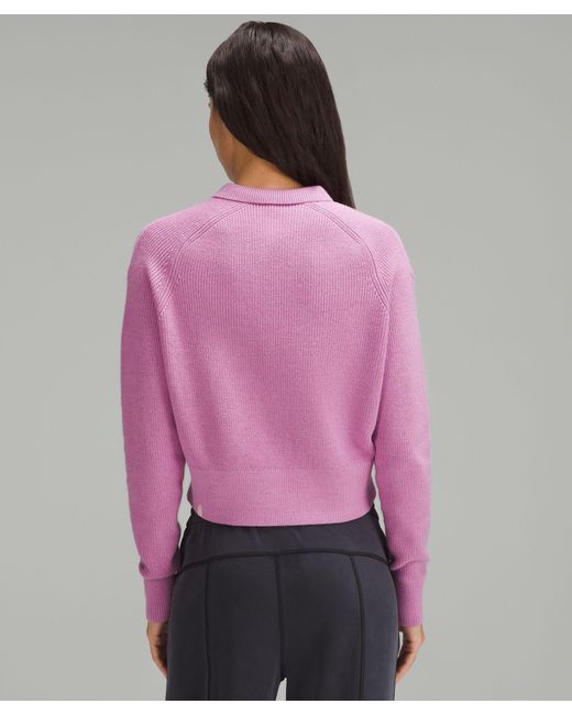 lululemon athletica Purple Collared Merino Wool-blend Sweater