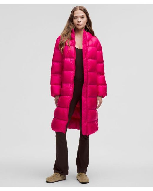 lululemon athletica Pink Featherweight 900-Down-Fill Long Puffer Jacket
