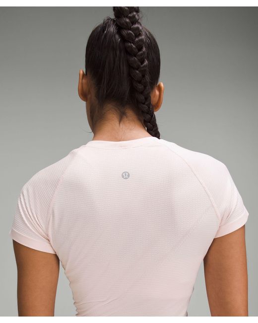 lululemon athletica White Swiftly Tech Cropped Short-sleeve Shirt 2.0