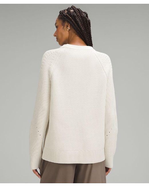 lululemon athletica White Honeycomb Crewneck Sweater