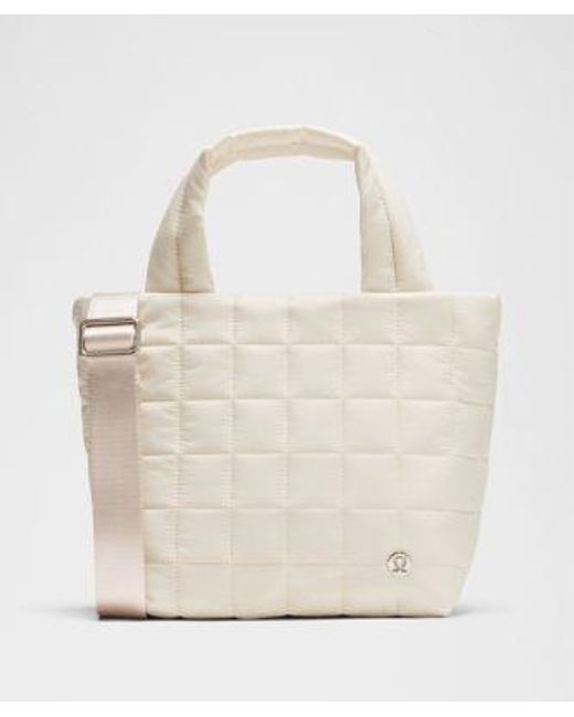 lululemon athletica Natural Quilted Grid Small Tote Bag 5L
