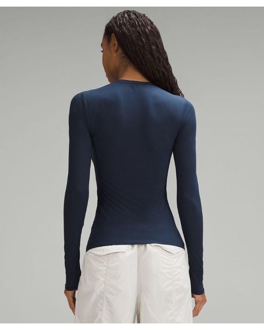 lululemon athletica Blue – Wundermost Ultra-Soft Nulu Crewneck Long-Sleeve Shirt – – Size Large