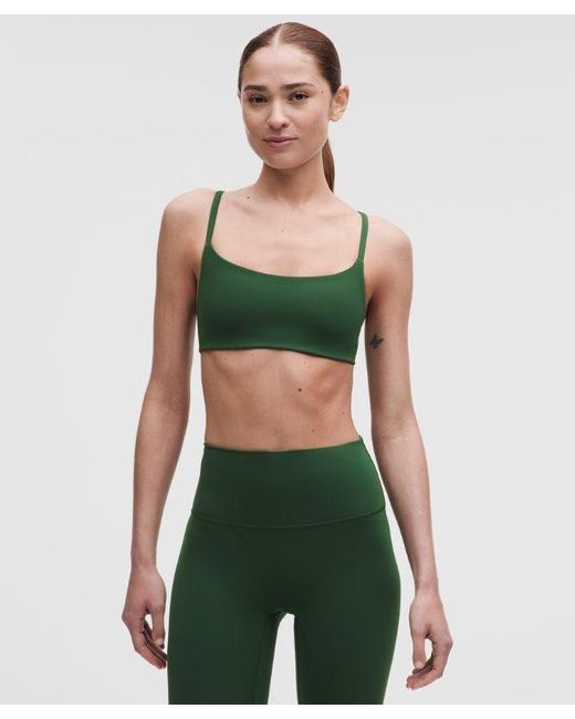 lululemon athletica Green – Wunder Train Strappy Racer Sports Bra Light Support, A/B Cup – – Size 14