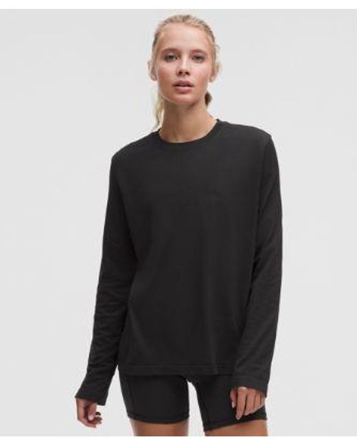 lululemon athletica Black – Swiftly Relaxed Long-Sleeve Shirt Hip Length Fit – – Size 4