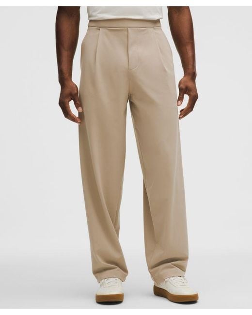 lululemon athletica Natural – Daydrift Relaxed-Fit Pleated Trousers Regular No Belt Loops – Color Khaki – for men