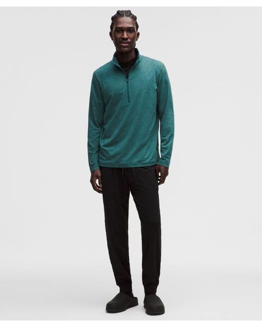 lululemon athletica Green – Soft Jersey Half Zip Long-Sleeve Top – – for men