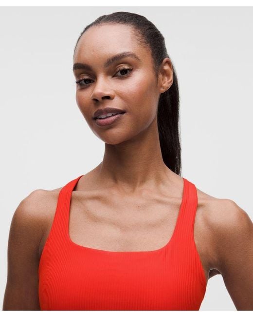 lululemon athletica Red All-Time Hero Ribbed Sports Bra