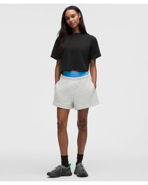lululemon athletica Black – All Yours Organic Cropped T-Shirt – Cotton-Blend – – Size Large