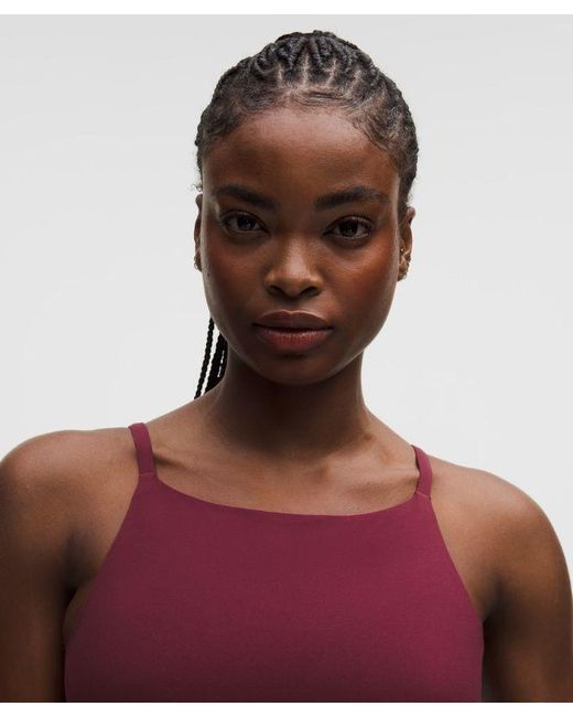 lululemon athletica Red – Focuser High-Neck Sports Bra Light Support, C/D Cup – Color Burgundy/ –