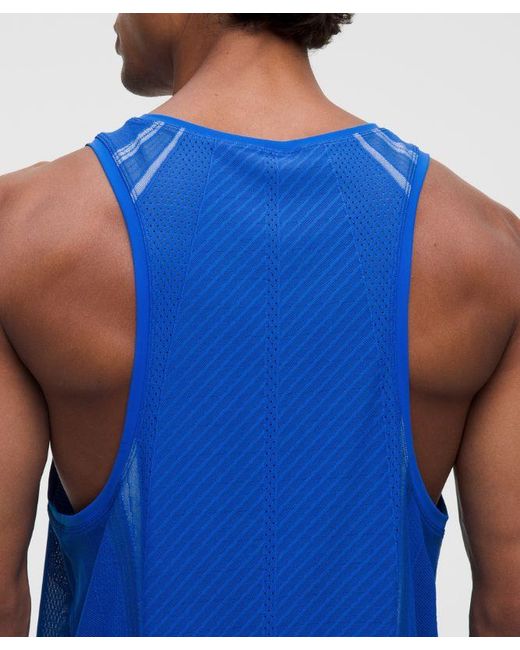 lululemon athletica Blue Fast And Free Airflow Running Singlet for men