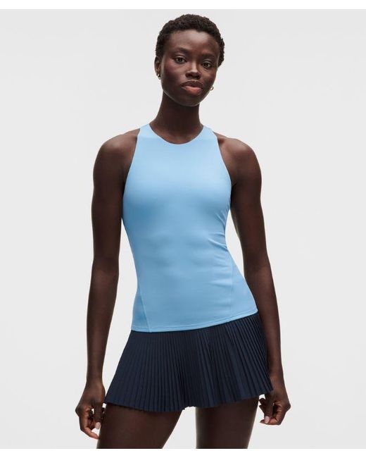 lululemon athletica Blue – Racerback High-Neck Tennis Tank Top B/C Cup – – Size Large