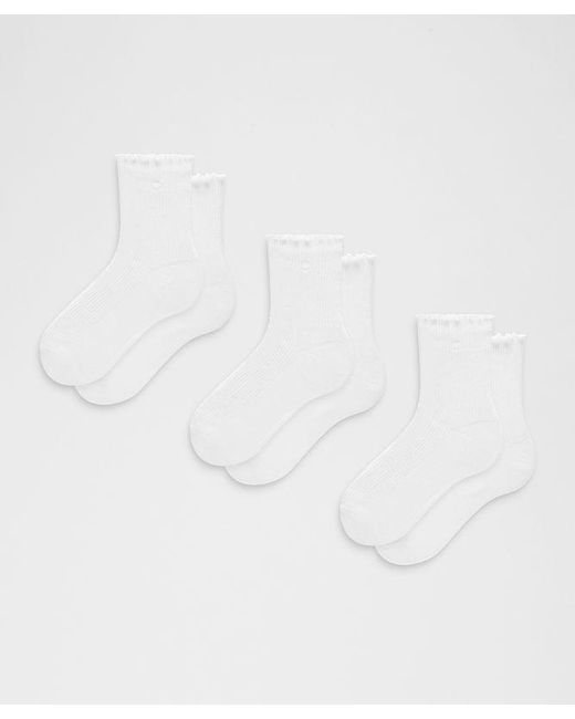 lululemon athletica White Lettuce Edge Quarter Socks