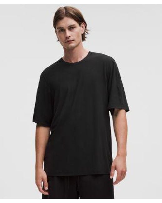 lululemon athletica Black Brushed Yoga Crewneck T-Shirt for men