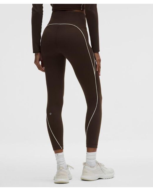 lululemon athletica Brown – Wunder Train No-Line Piped High-Rise Tight Leggings – 25" – – Size 4