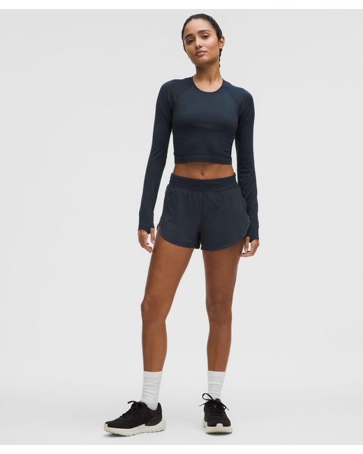 lululemon athletica Blue Fast And Free High-Rise Classic-Fit Split Shorts 3"